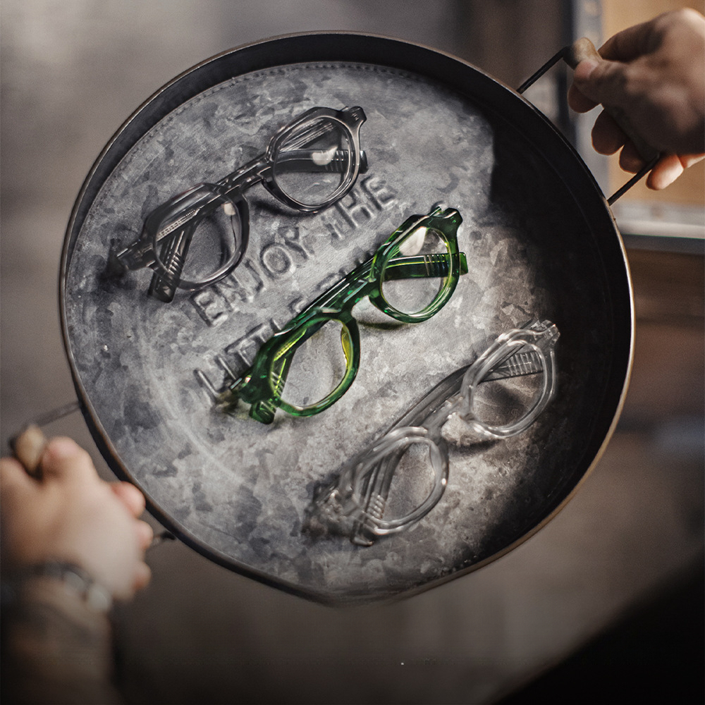 American Retro Classic Crown Panto Round Frame Thick Frame Glasses