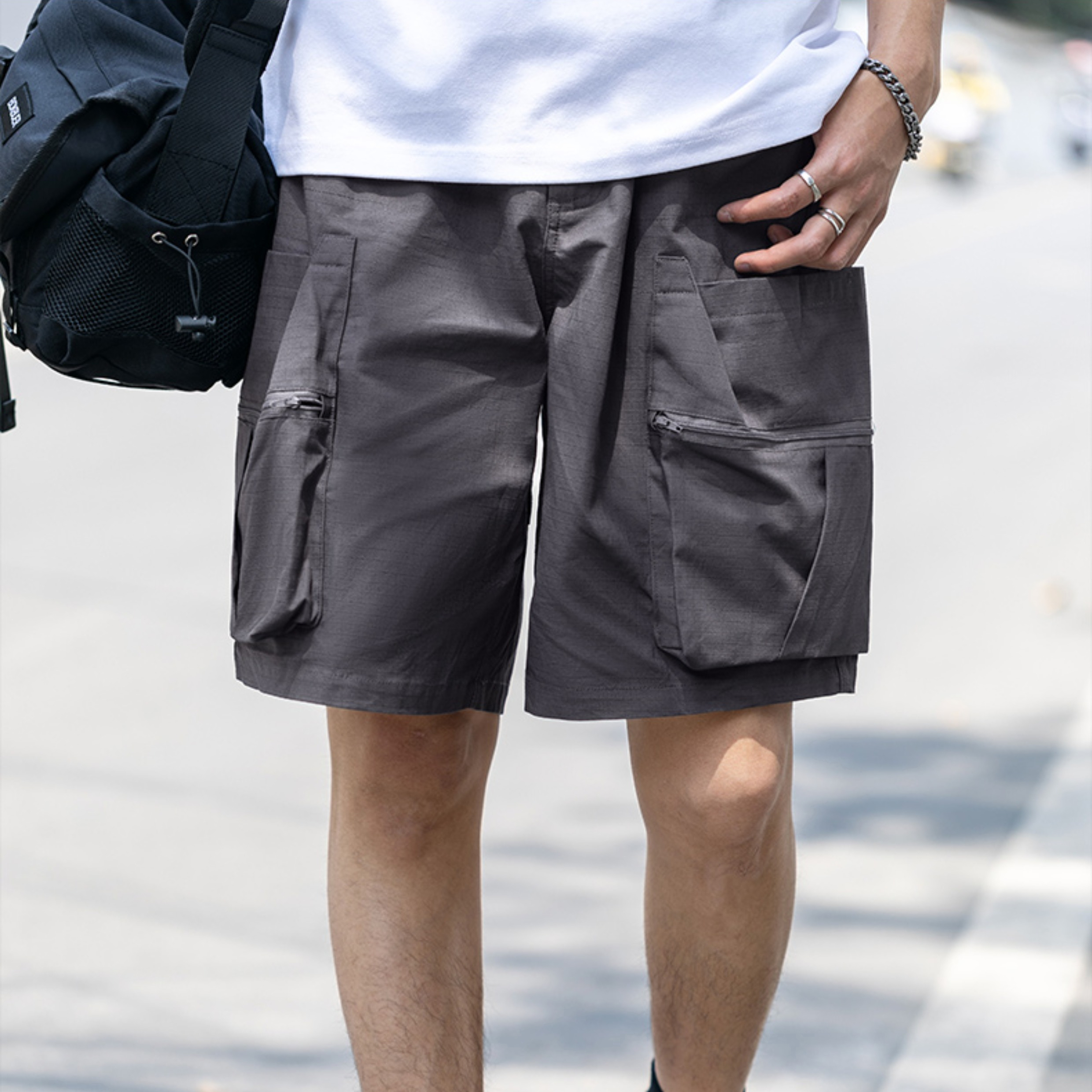 American retro thin style wasteland style large pocket workwear shorts