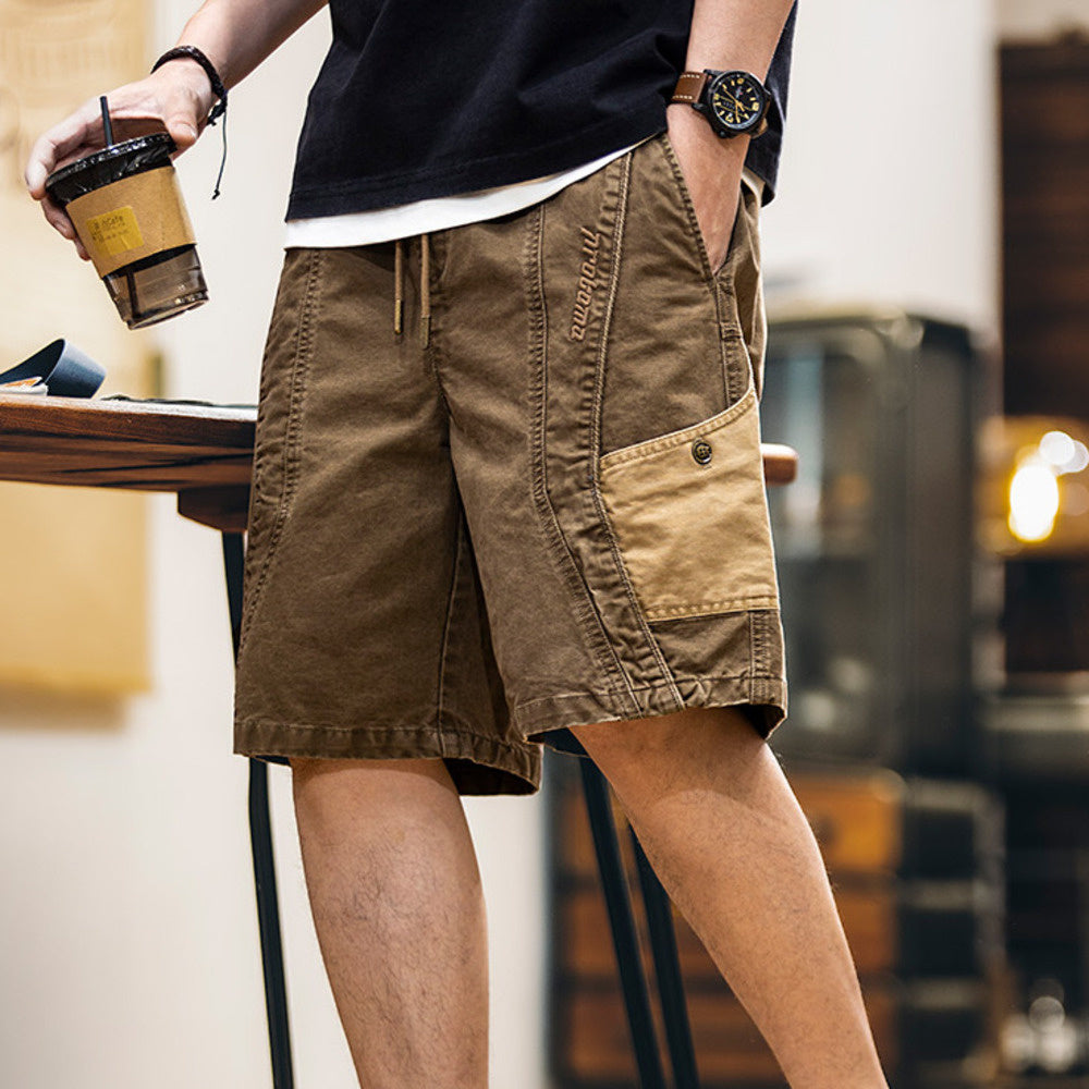 American retro men's summer new cotton workwear shorts