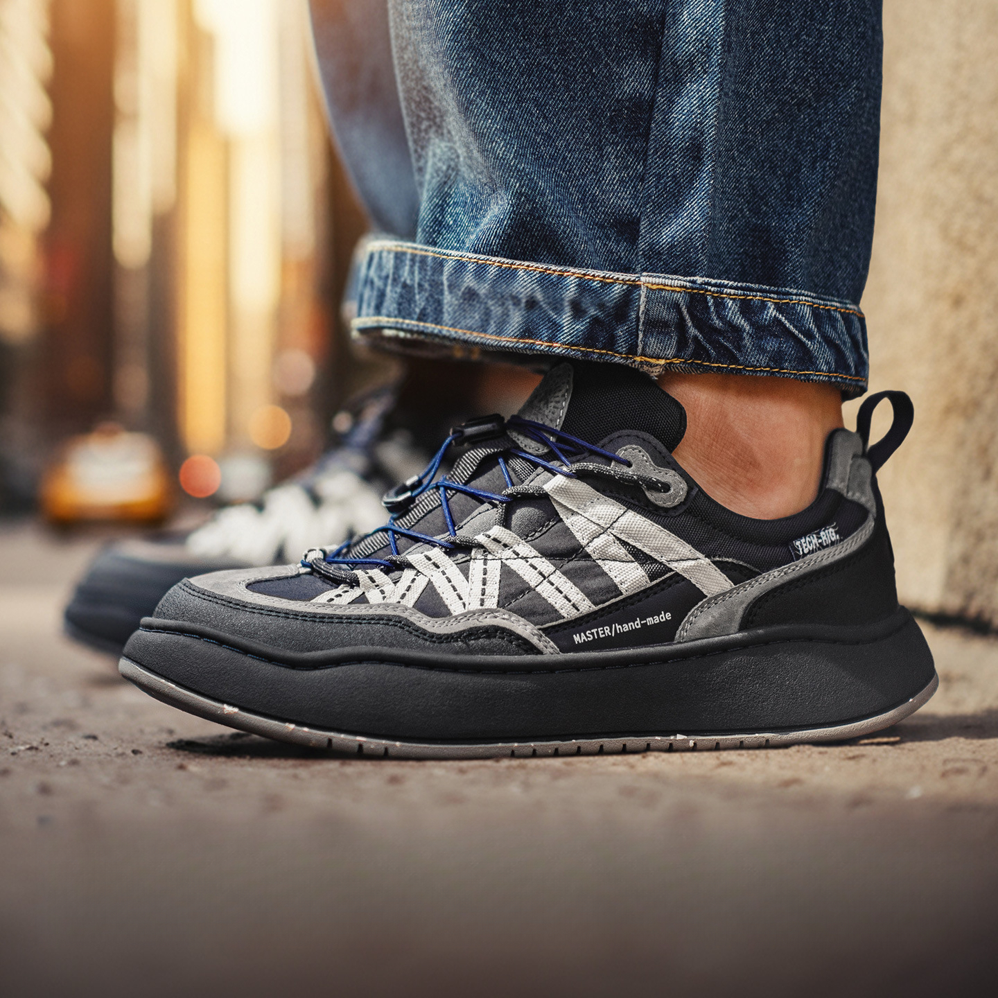 Black Beach Mountain Series Thick Bottom New Light Outdoor Functional Style Casual Shoes