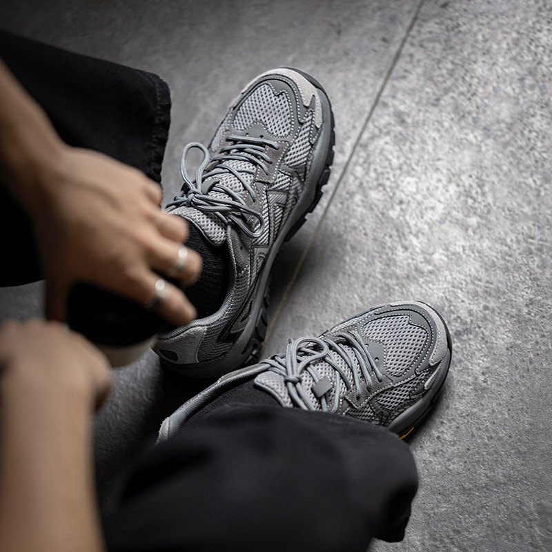 Retro Shark Teeth Men's New Thick Bottom Sports and Leisure Mesh Shoes