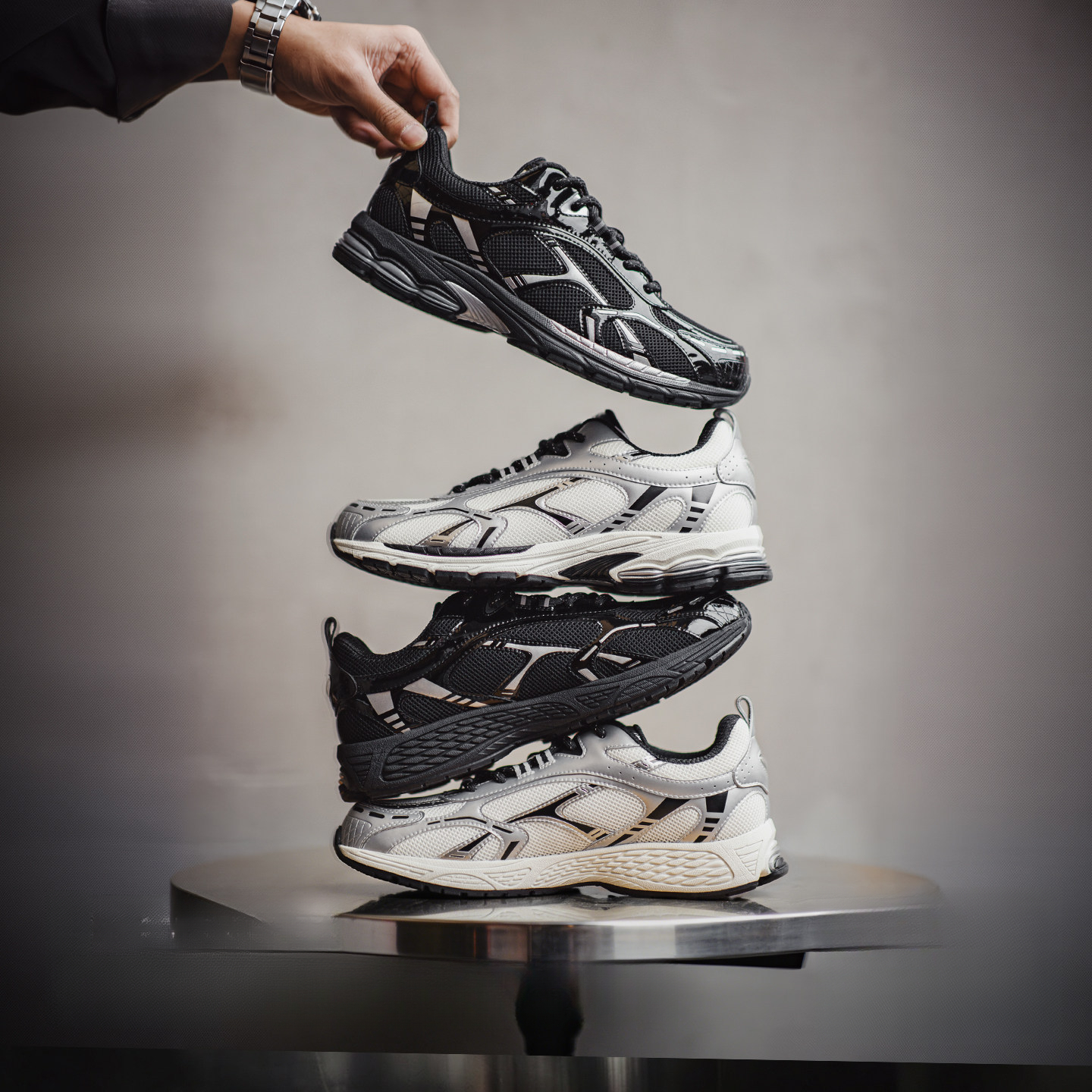 Retro Thick Bottom Silver Black Height Increasing Sports Mesh Cap Breathable Commuting New Casual Shoes