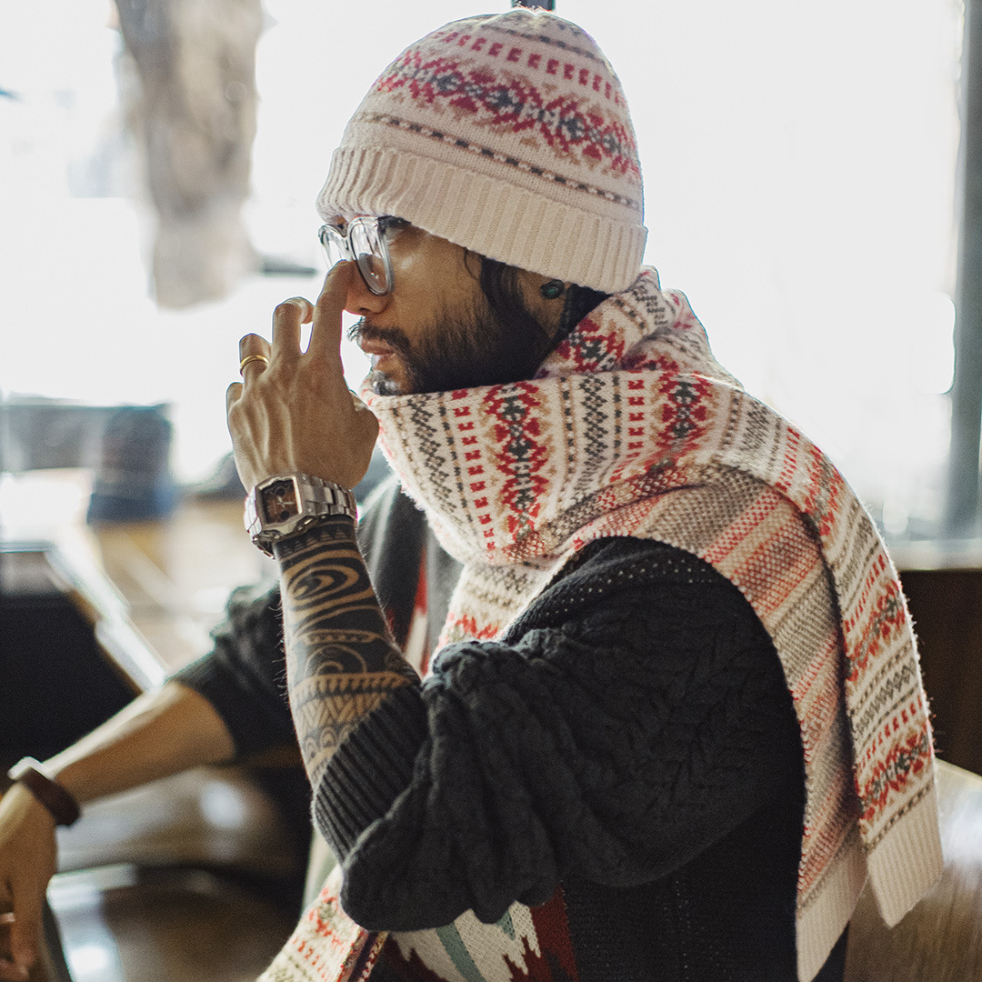 American Retro Fairer Shimakaze Scarf Warm Woolen Hat Suit