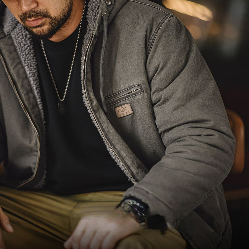 Maden Vintage J141 Hooded Jacket Cotton Lamb's Wool Padded Warm Canvas Coat