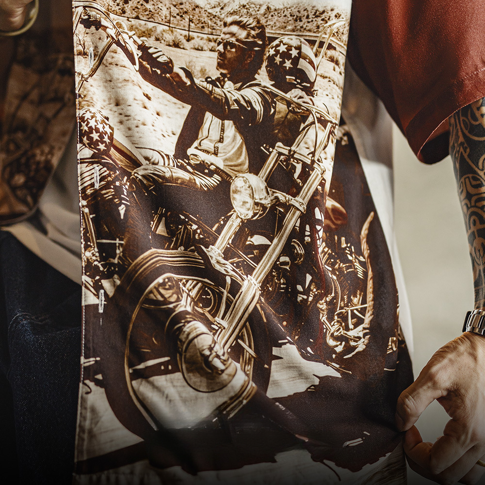 American Retro Color-Block Cuban Collar Shirt Draped Full Print Thin Polo Shirt