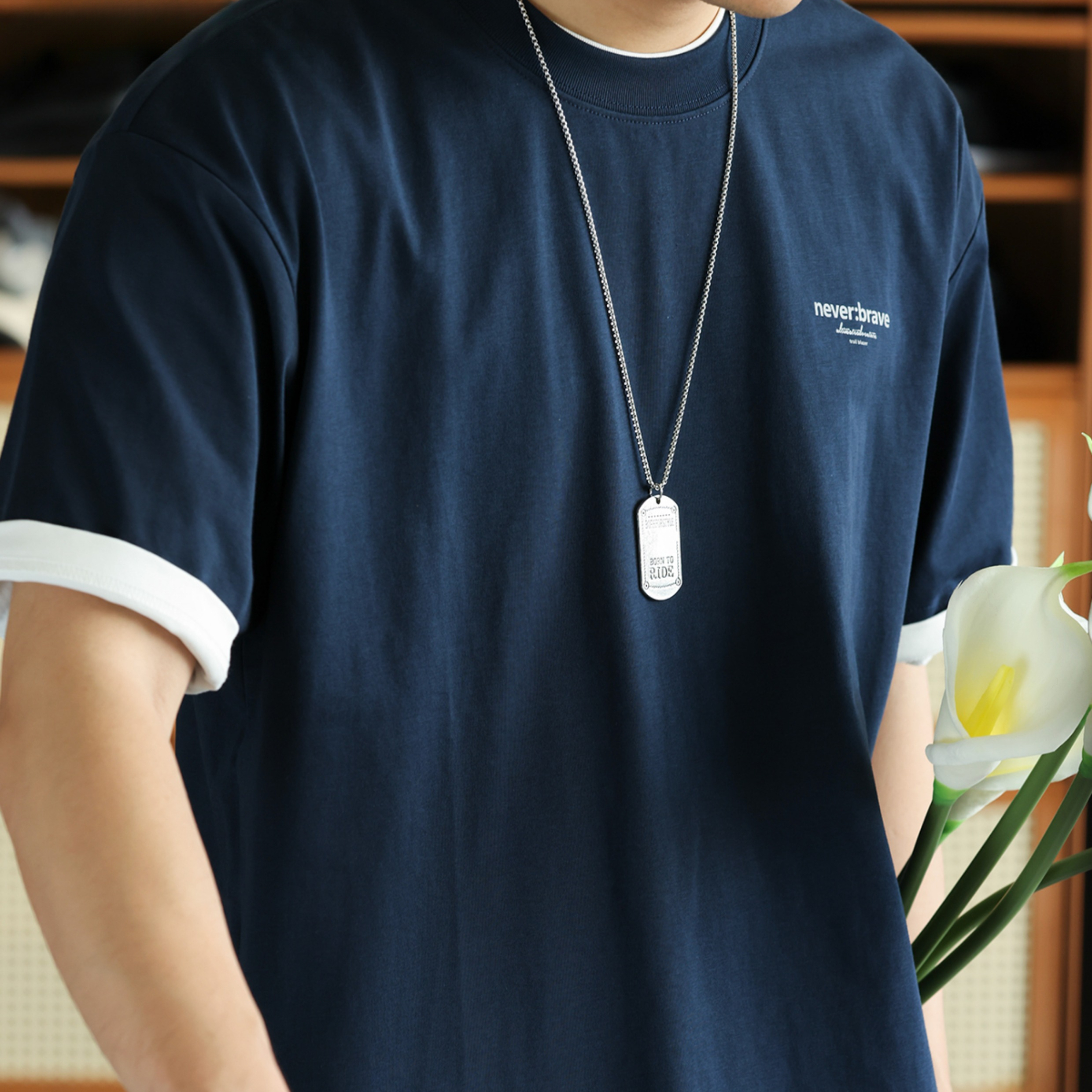 Summer American casual men's shoulder drop quick drying T-shirt