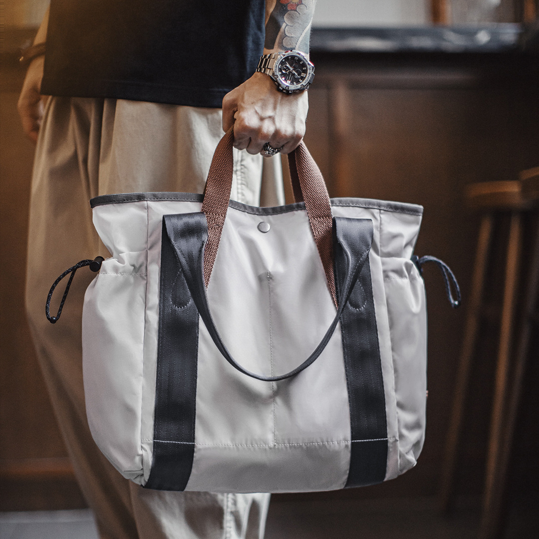 American Men'S Waterproof White Large Capacity Commuting Versatile Handbag