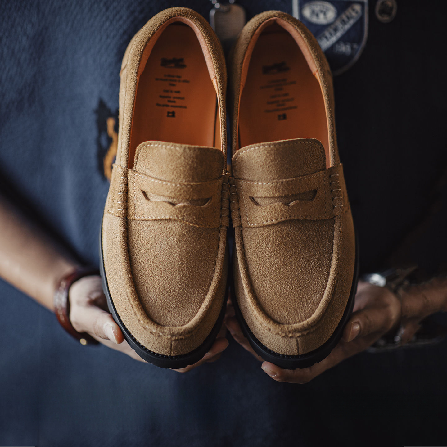 Old Money Style Men's 2025 New Leather Casual Flip Fur Leather Shoes