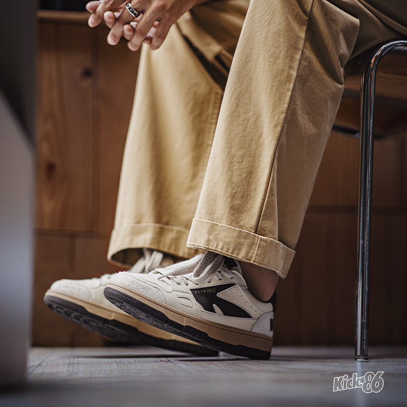 Maden's new cracked board shoes are versatile for men's casual sports retro white shoes