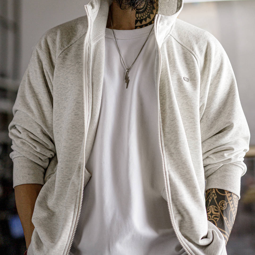 American Casual Gray Loose Fitting Raglan Sleeve Long Sleeved Jacket