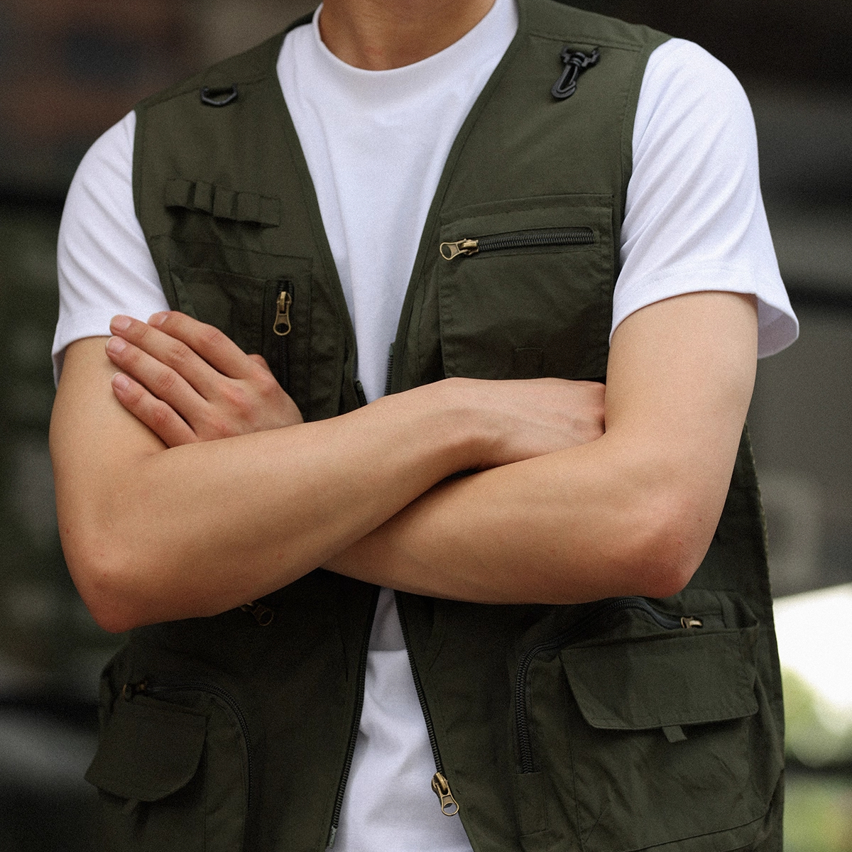 American outdoor men's multi pocket breathable photography tactical vest