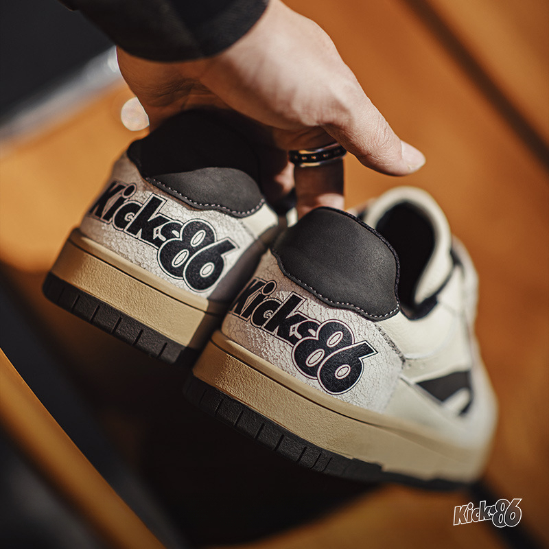 Maden's new cracked board shoes are versatile for men's casual sports retro white shoes