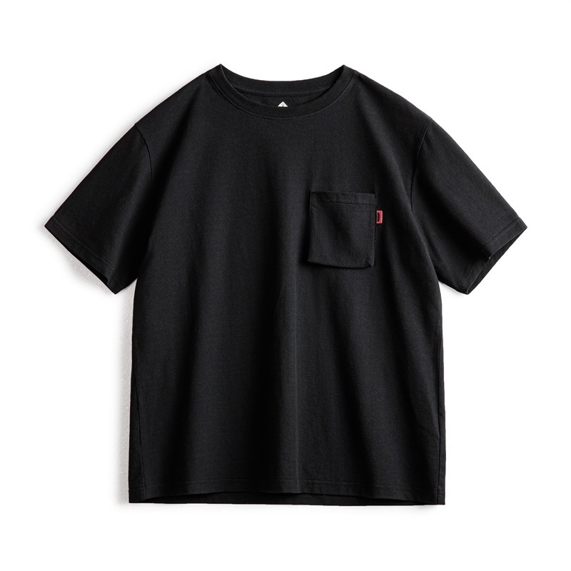 Maden retro fun letter printed short sleeved T-shirt with contrasting knitted round neck base