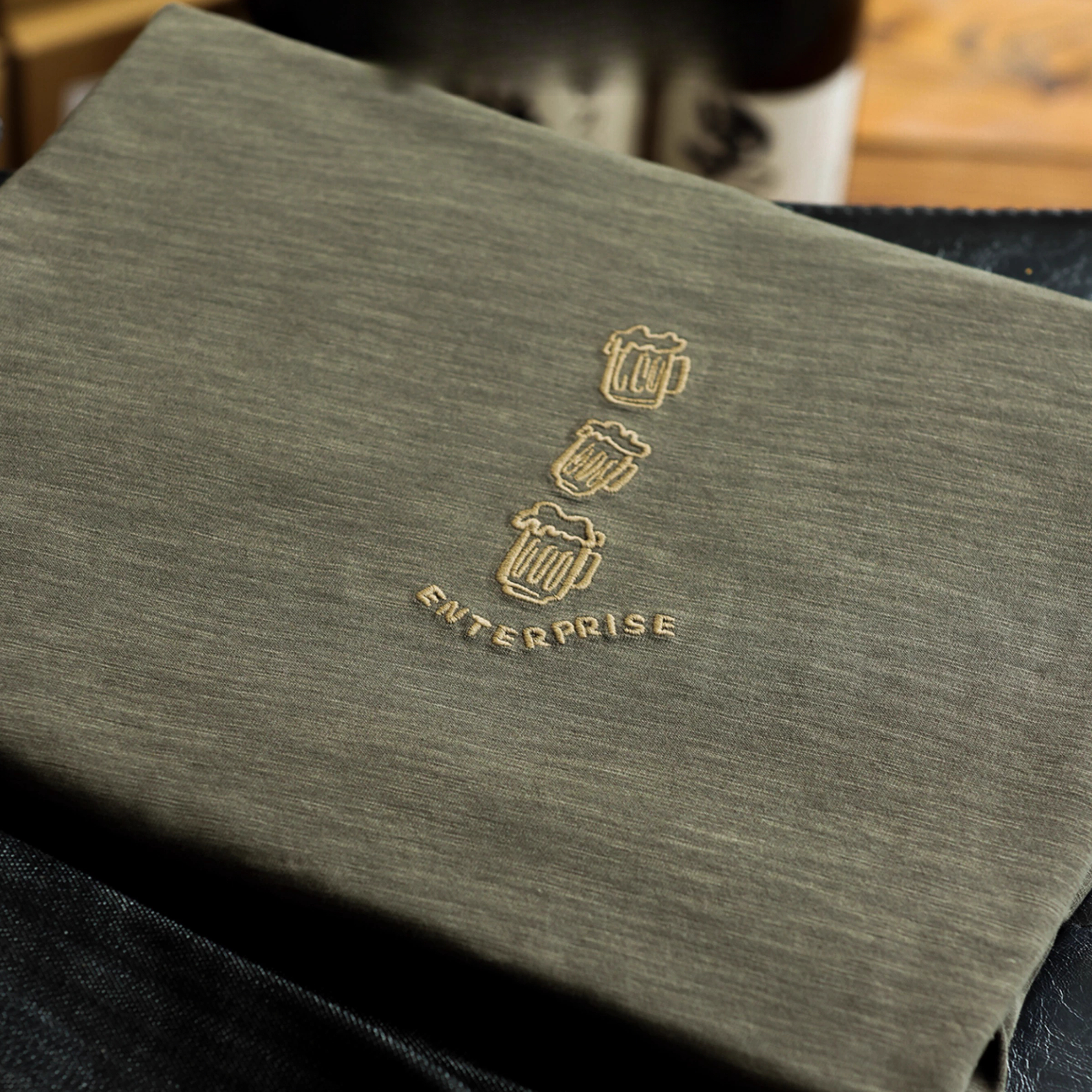 American retro 230g cotton men's fun embroidered round neck T-shirt