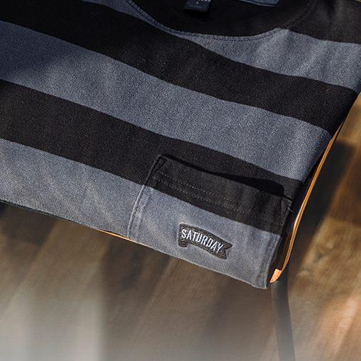 Summer American pure cotton striped men's loose round neck T-shirt