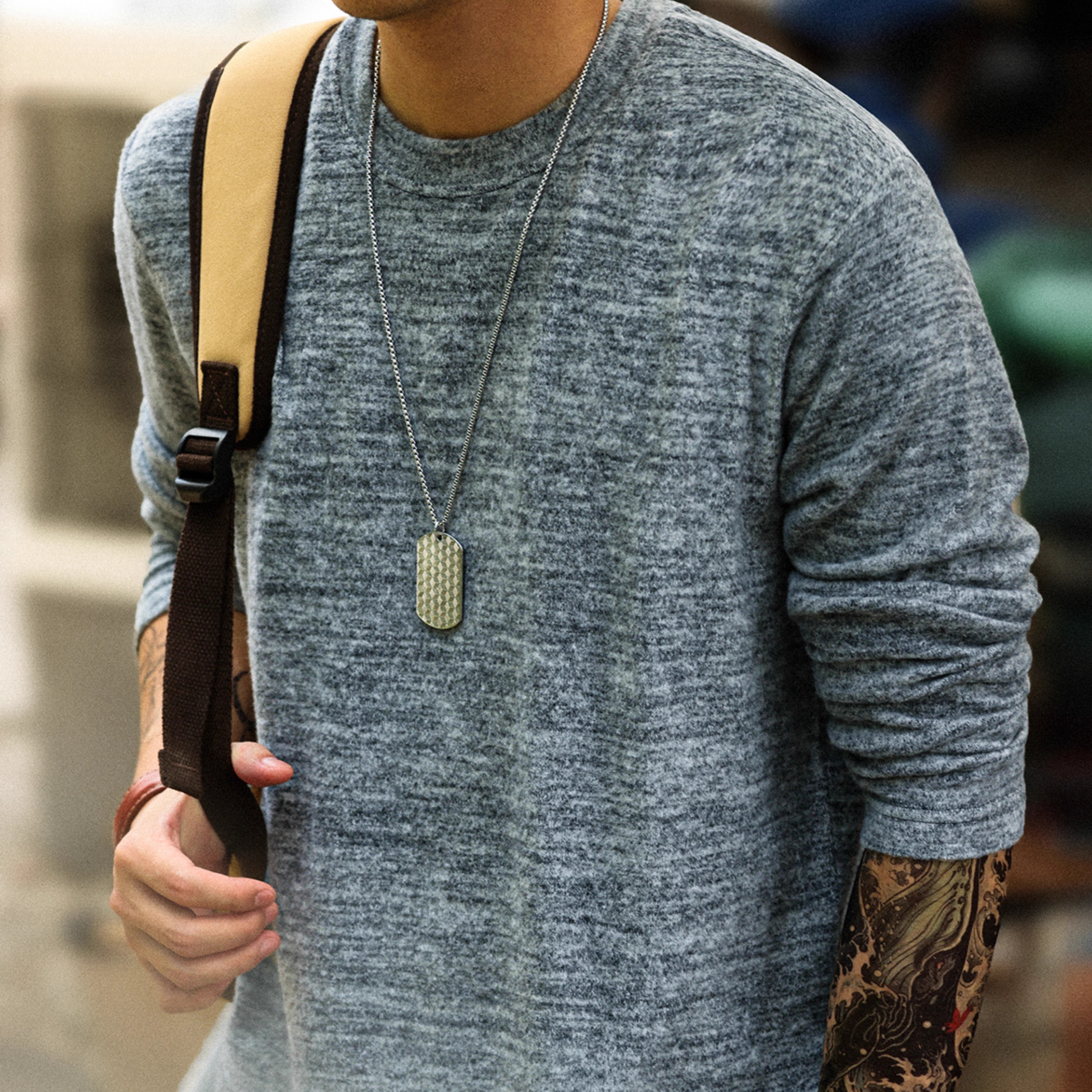 American High-End 250g Elastic Hanging Casual Long Sleeved T-Shirt