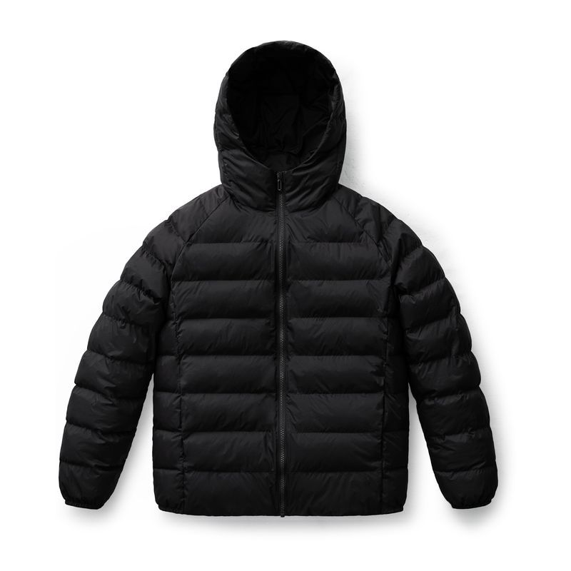 Maden casual lightweight waterproof quilted cotton jacket, warm hooded pork rib cotton jacket