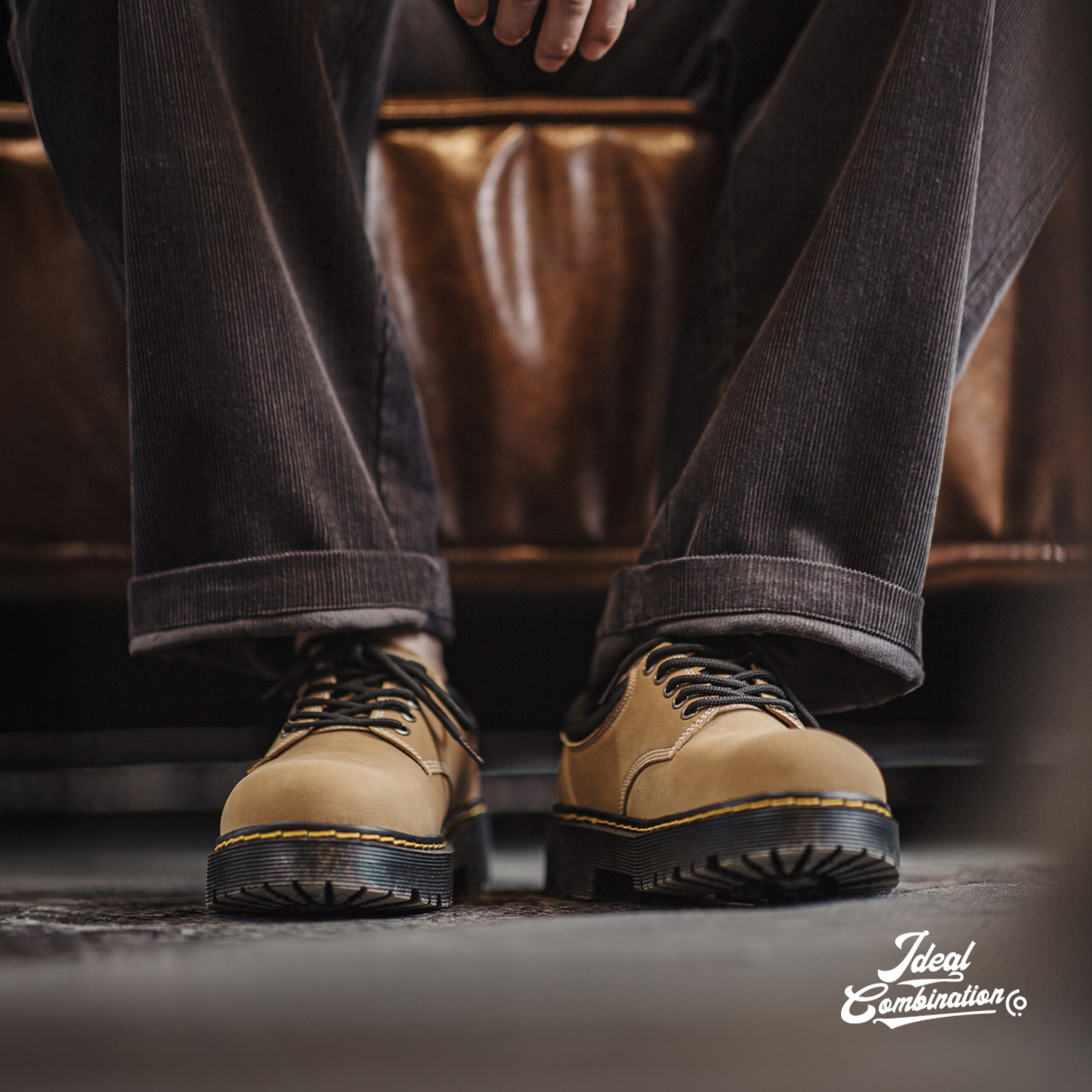 New summer men's casual soft soled thick soled high toe brown retro workwear shoes