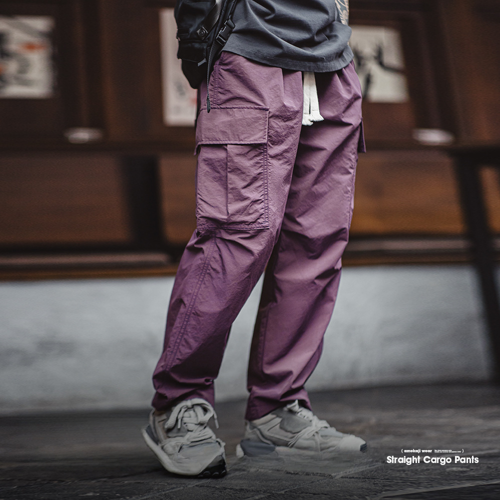 Maden Retro Multi Pocket Waterproof Casual Pants Cleanfit Outdoor Straight Leg Pants