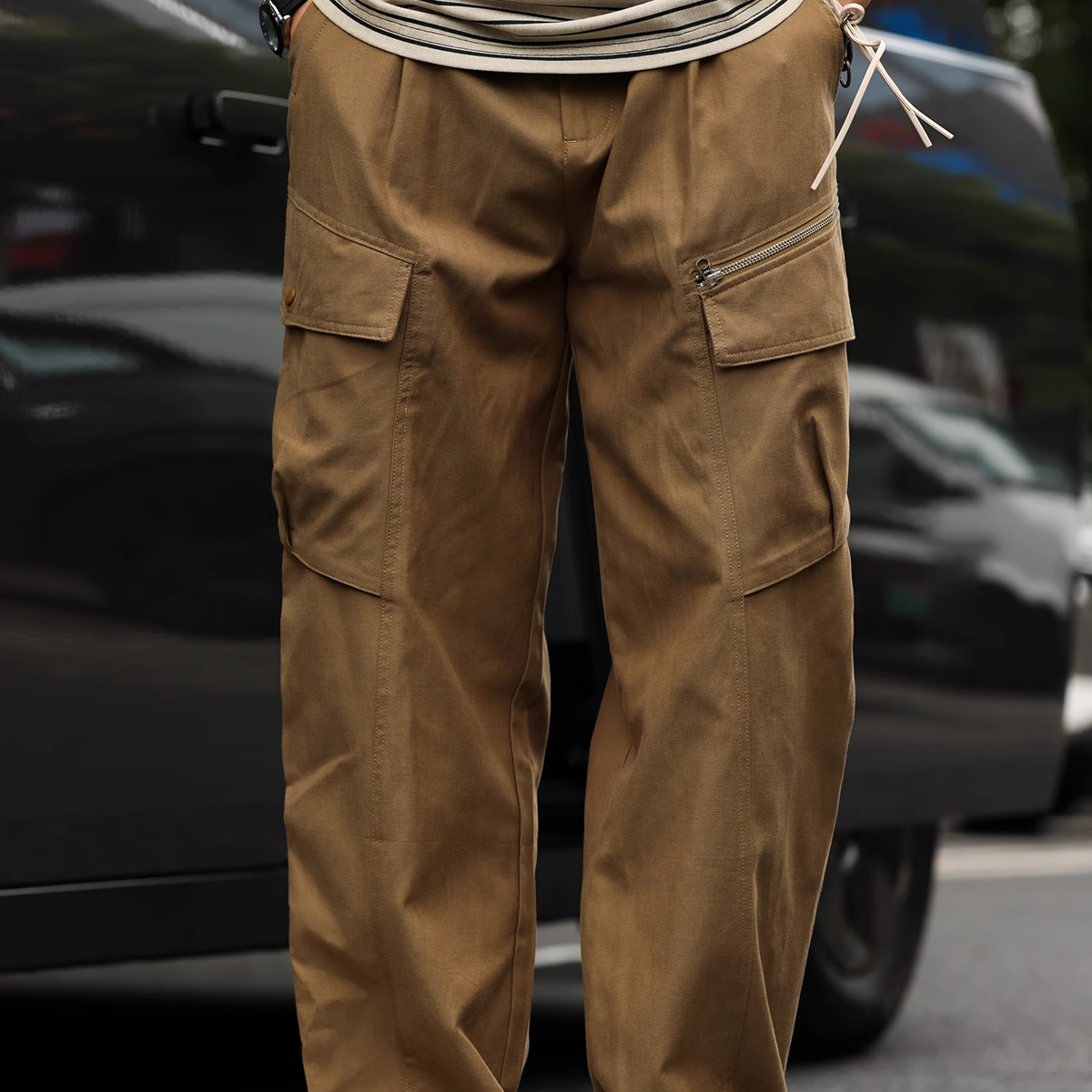 American retro Lyocell men's loose outdoor sports casual cargo pants