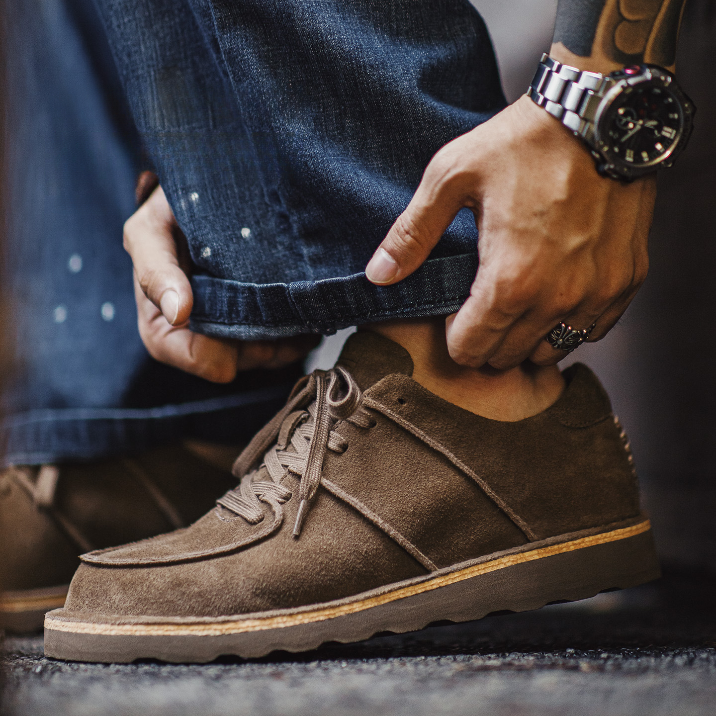 Winter New Casual Lightweight Genuine Cowhide American Retro Low Top Suede Mocasin Shoes