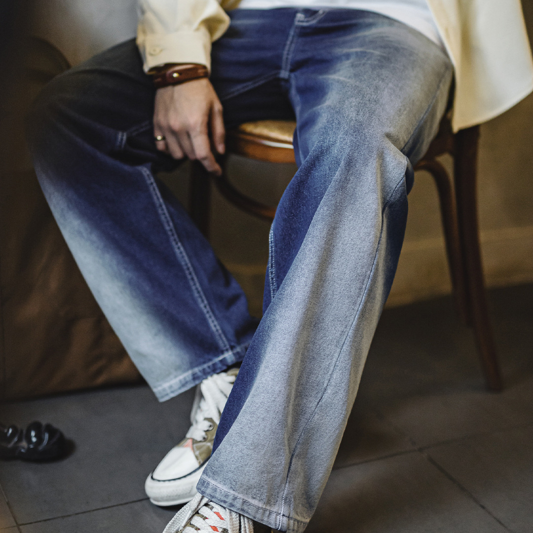 American Gradient Ice Blue Lyocell Men's Cleanfit Casual Jeans