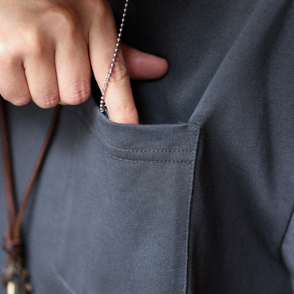 American retro 280g pure cotton M7 workwear pocket casual T-shirt