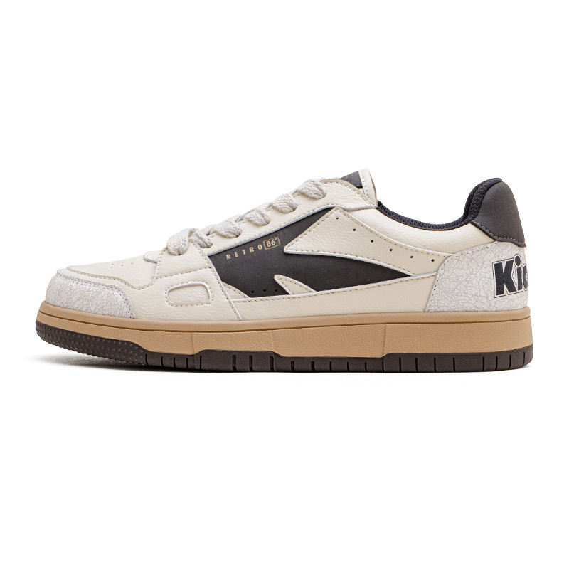 Maden's new cracked board shoes are versatile for men's casual sports retro white shoes