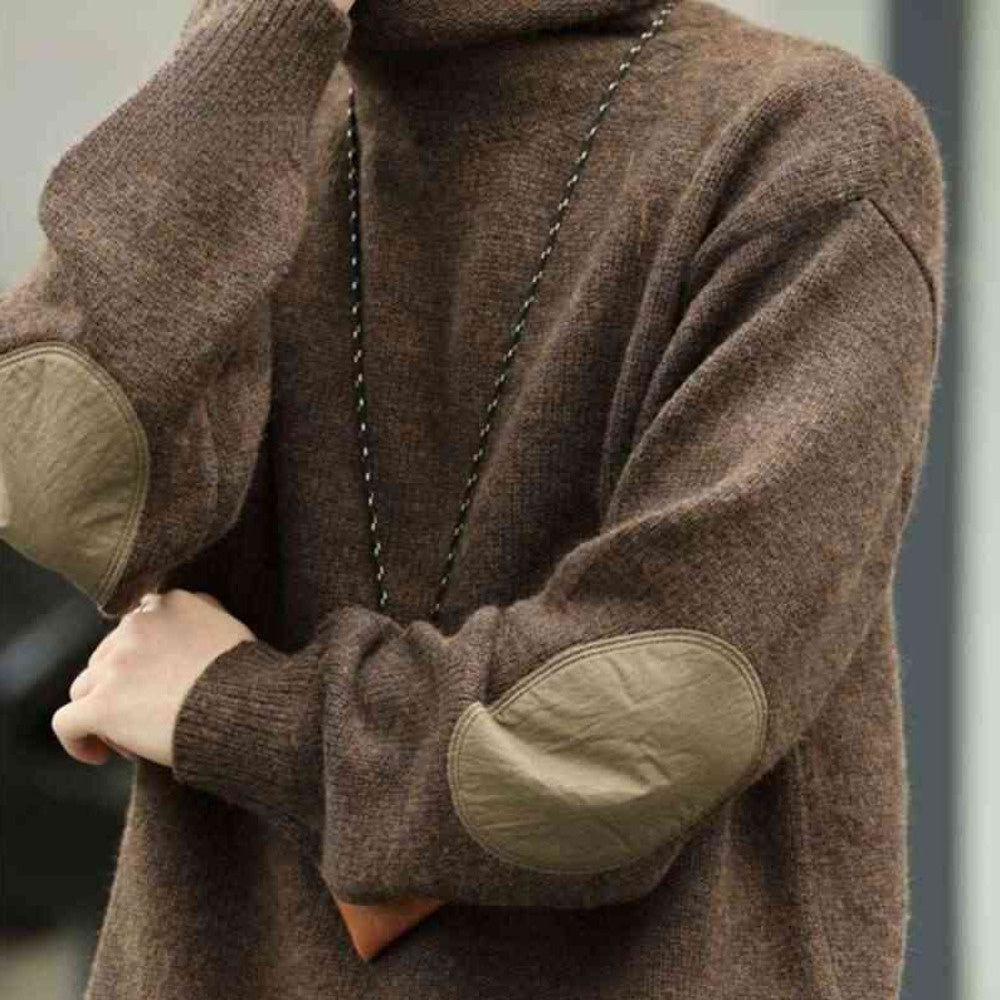 BGYO American high neck wool sweater men's thick lazy style knitted lo