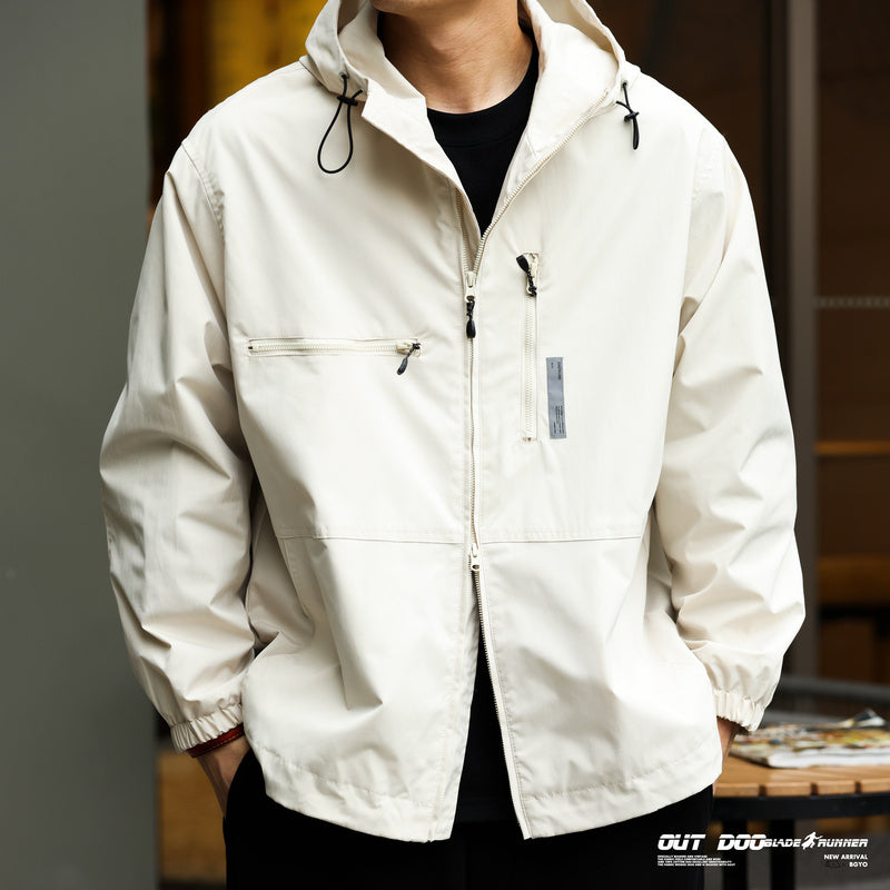 Outdoor sports jacket, loose hooded workwear, waterproof casual jacket
