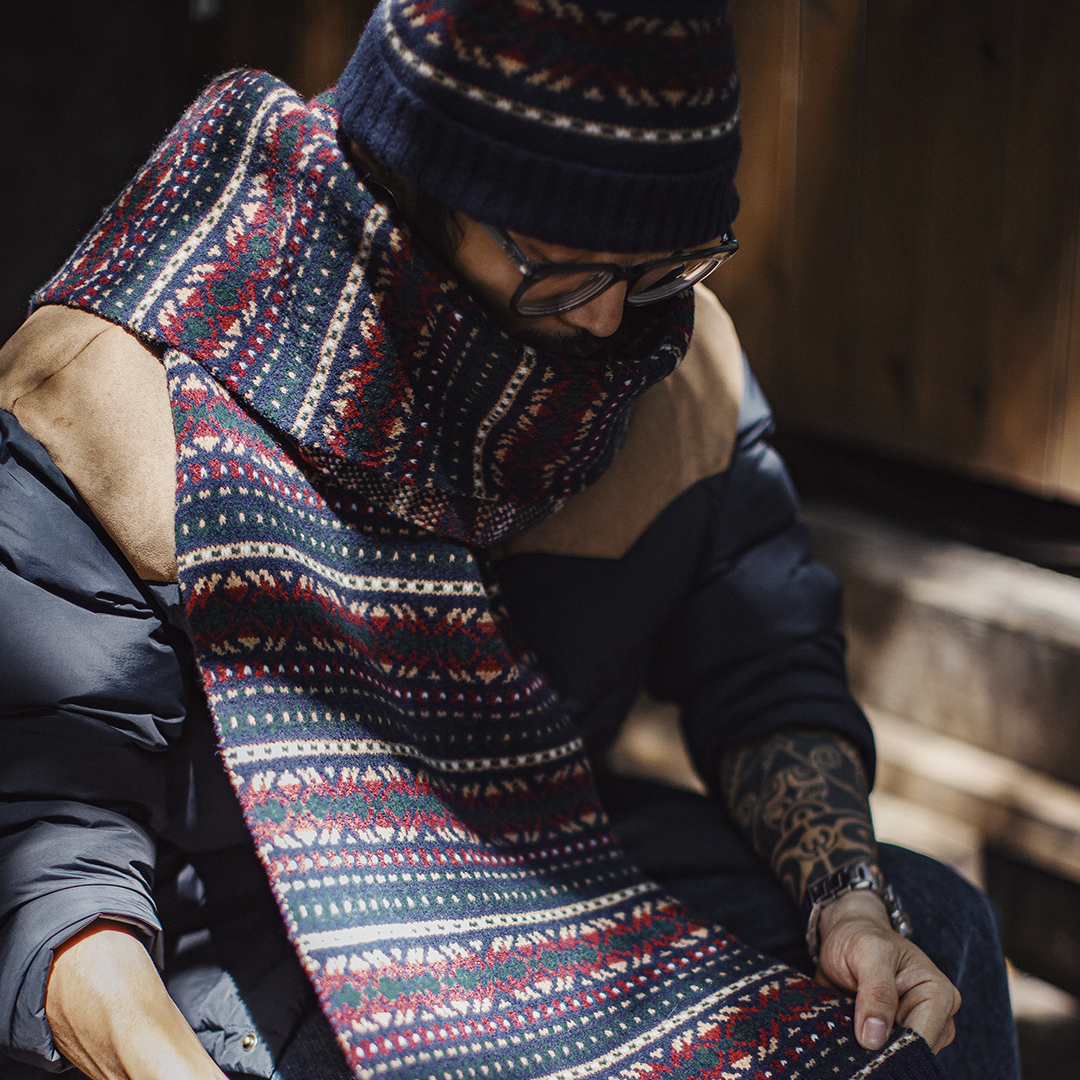 American Retro Fairer Shimakaze Scarf Warm Woolen Hat Suit