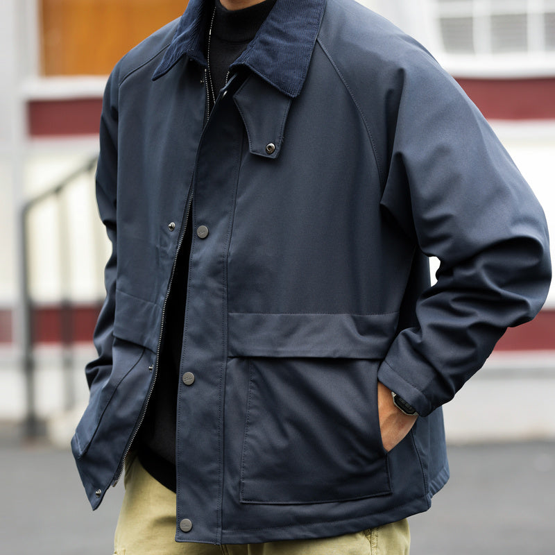 Vintage Plunging Sleeve Harrington Jacket Corduroy Patchwork Lapel Detroit Workwear Jacket