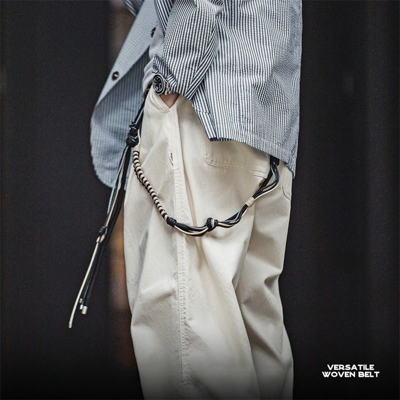 Maden Vintage Multi purpose Woven Waistband Outdoor Waist Chain Pant Chain Hanging Decoration