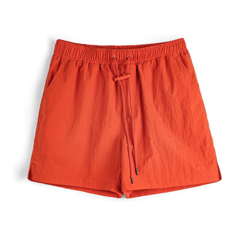 American Style Orange Red Beach Vacation Beach Wear Casual Cropped Pants