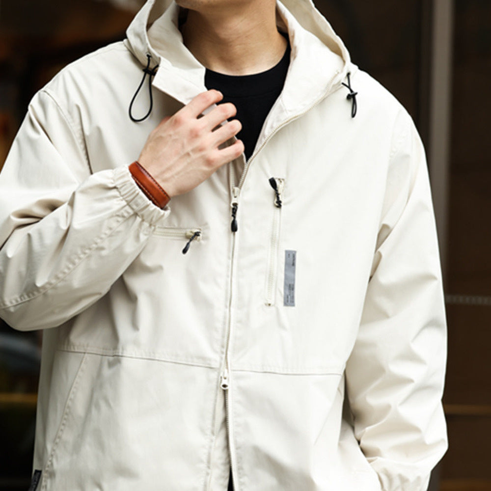 Outdoor sports jacket, loose hooded workwear, waterproof casual jacket, hiking suit