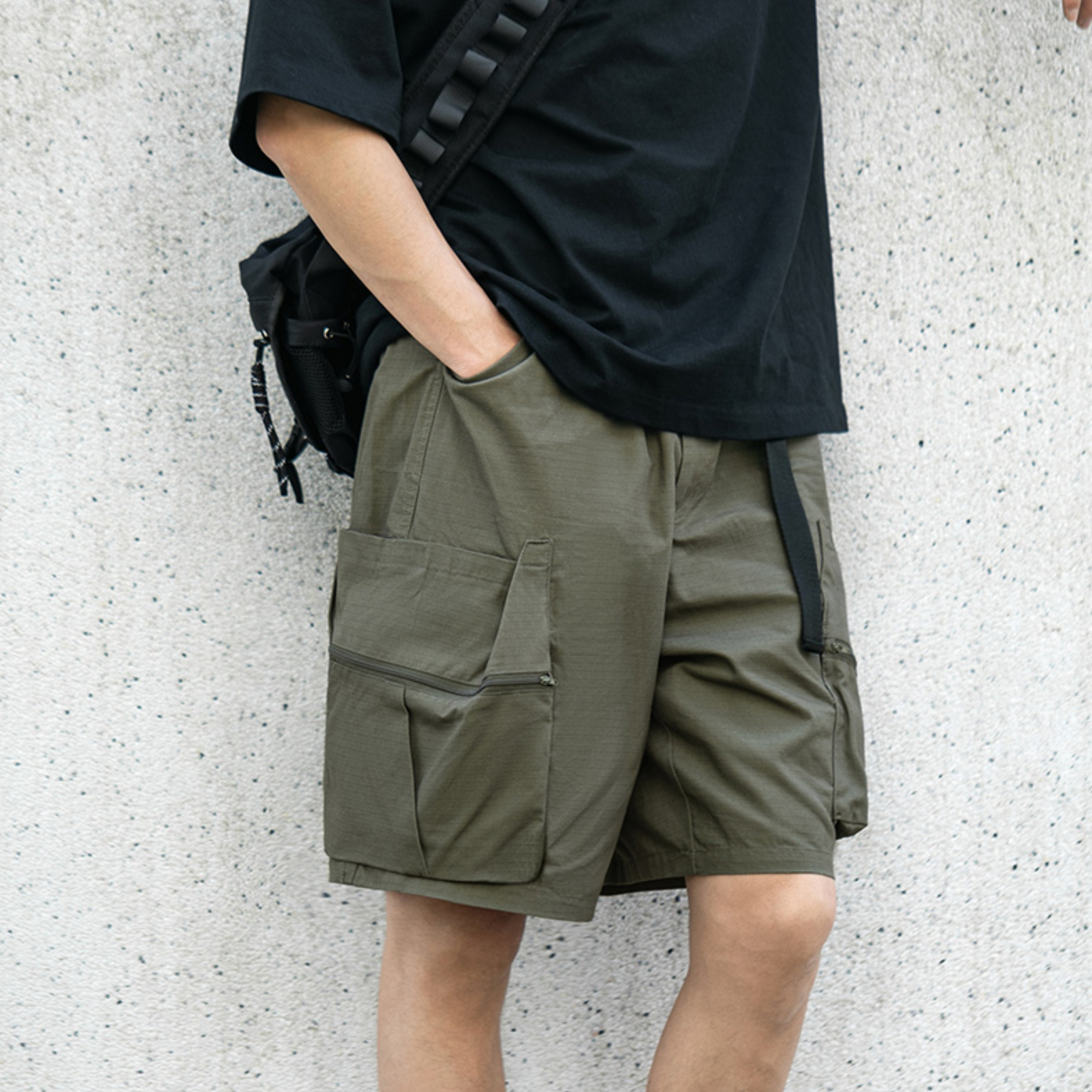 American retro thin style wasteland style large pocket workwear shorts