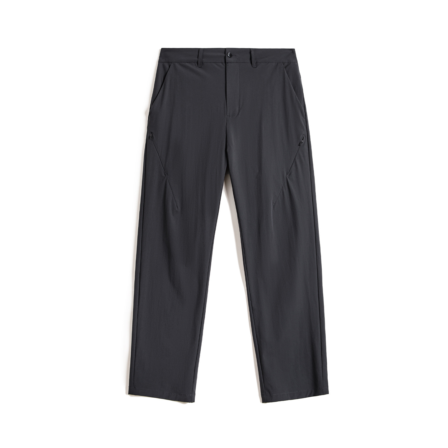 Casual old money style black pleated thin hanging trousers