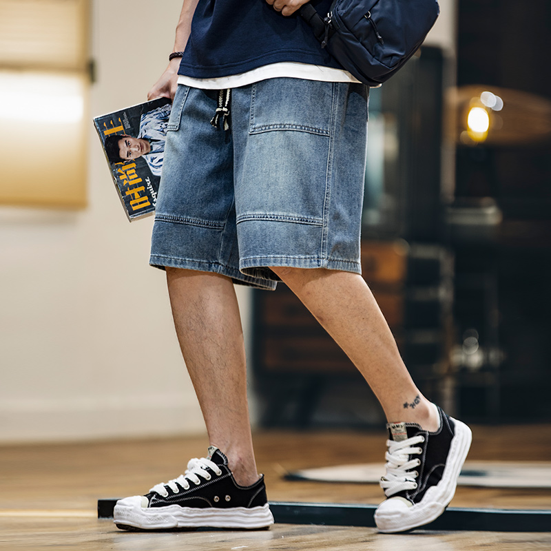 Summer American retro Lyocell washed denim shorts