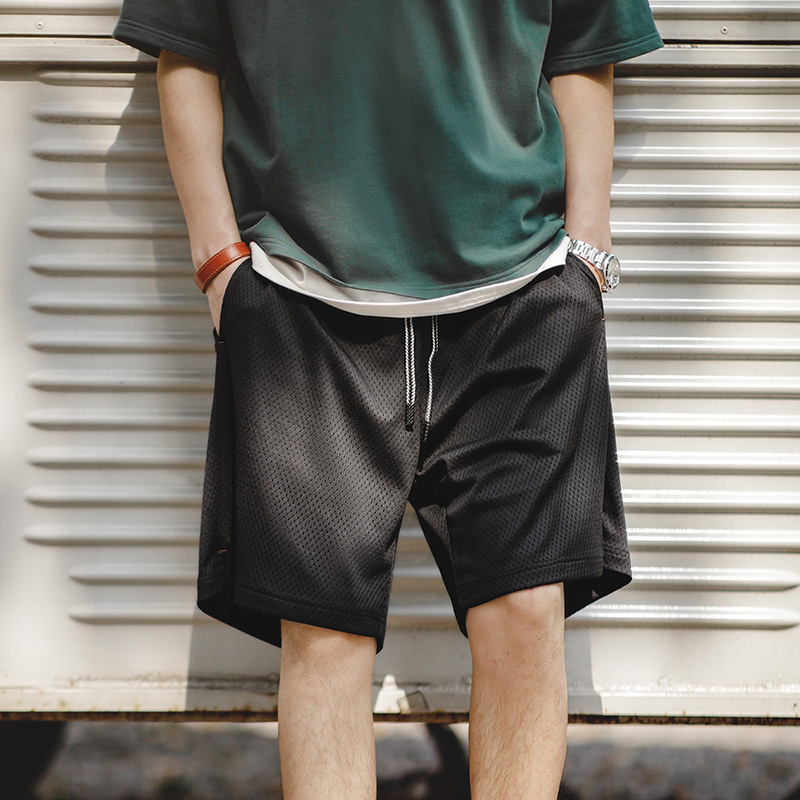 Maden Retro mesh sweat-wicking loose training basketball capris