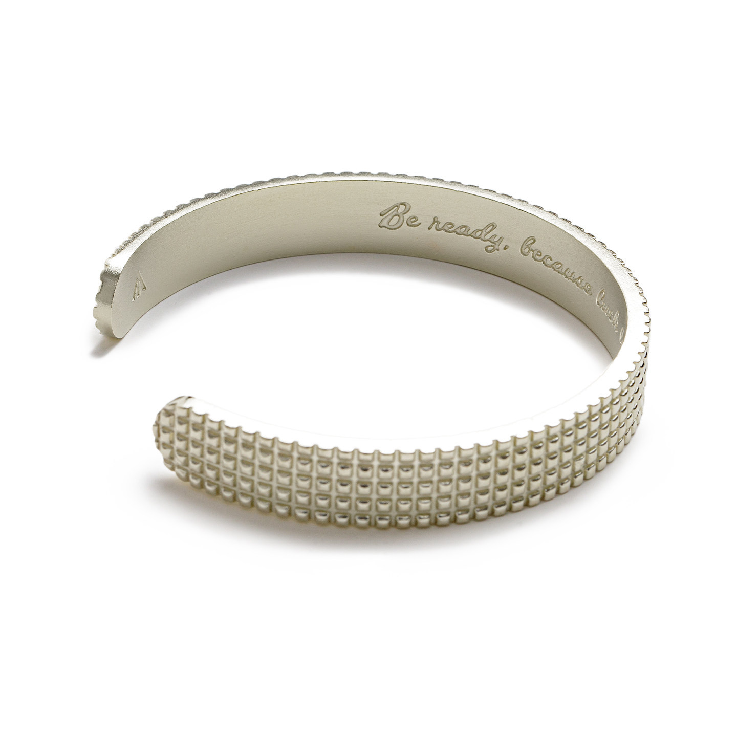 American Retro Gray Pattern Half Loop Bracelet with Simple Opening and White Copper Bracelet Accessories