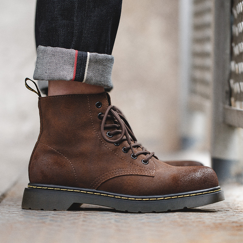 Maden mid cut desert high cut British style Martin boots trendy men's leather short boots