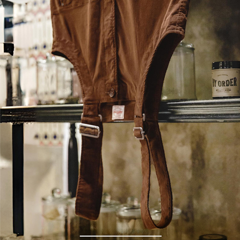 Magi Corduroy Backband Pants Amikaki Loose Straight Strap Jumpsuit