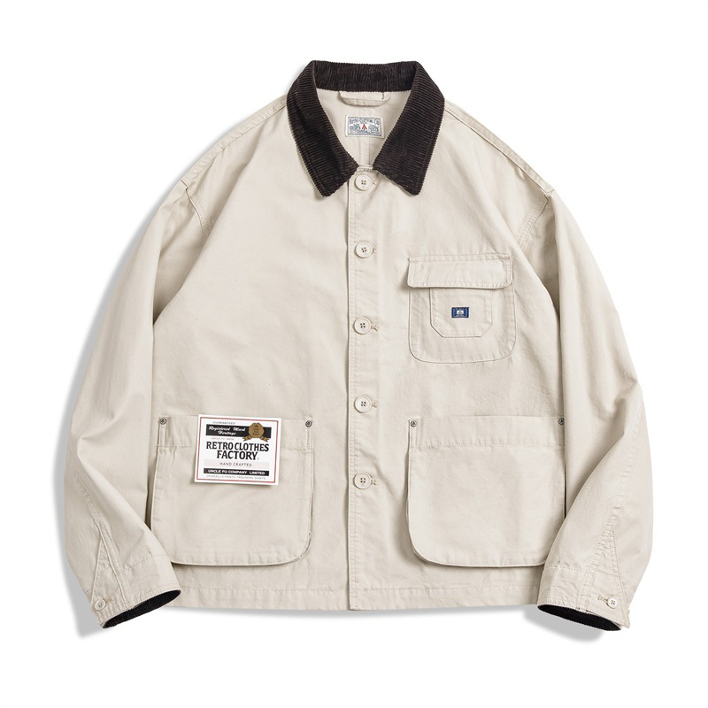 Maden Retro Safari Jackets Amikaki Flip Collar Hunting Coat