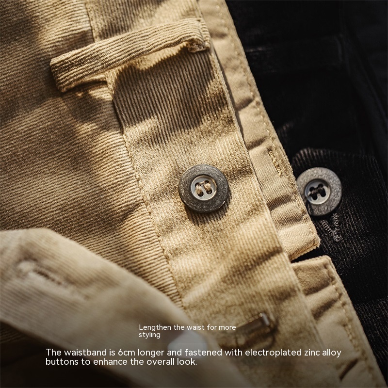 Vintage corduroy casual pants amimaki striped velvet straight tube