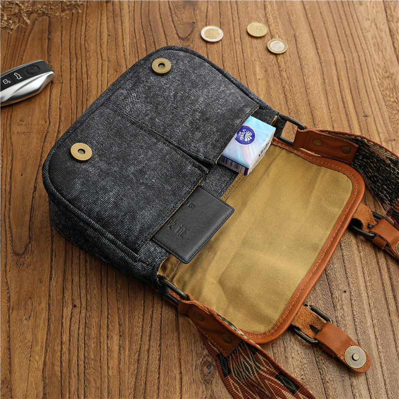 Retro Ethnic Style Embroidered Special-Interest Design Crossbody Canvas Bag