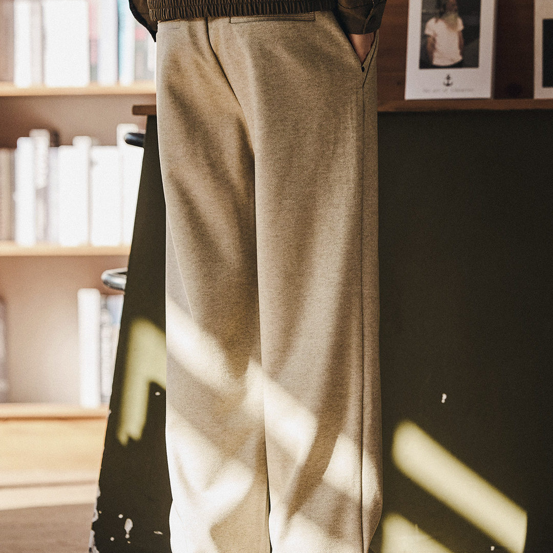 Old Money Style Men'S Autumn And Winter Loose Straight Sports Casual Pants