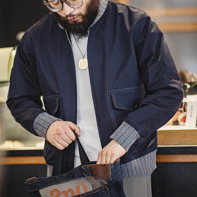 Magi Retro A1 Pilot jacket Bomber short contrasting patchwork baseball jacket