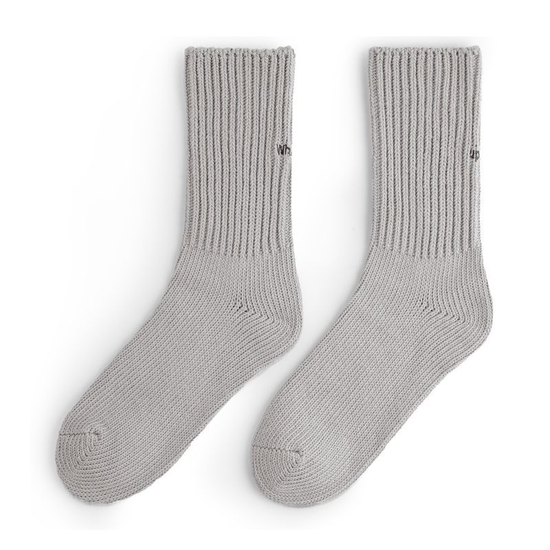 Marden Workwear Retro Thick Line Embroidery Knitted Tube Socks Black Sports Breathable Combed Cotton Long Socks Men and Women Autumn