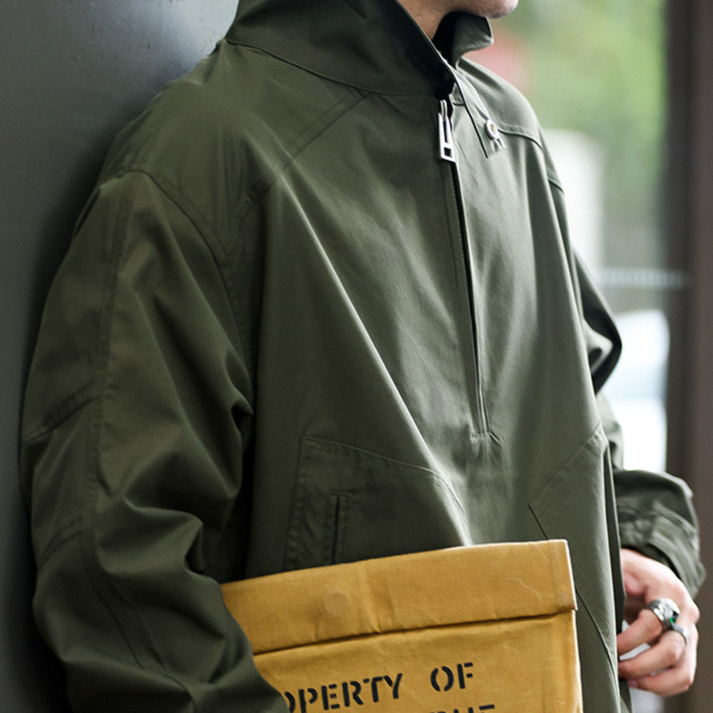 Half zip stand up collar casual workwear jacket, men's assault outdoor jacket