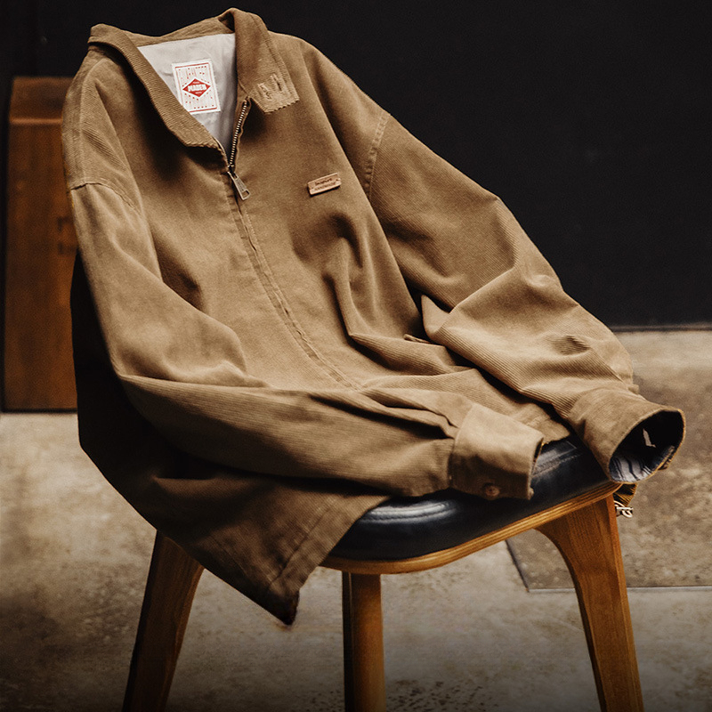 Maden Retro Corduroy Harrington G9 Jacket Amikage Stand up Collar Casual Jacket